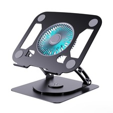 Laptop Cooling Stand with 3 Speed Fan, Adjustable Height  Angle, 360 Rotatio...