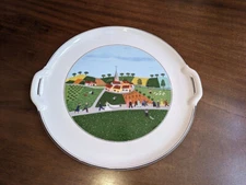 VILLEROY & BOCH Wedding Day DESIGN NAIF Porcelain 12” Round Cake Platter Mint