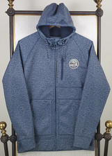 BURTON Size Small Mens Softshell Full Zip Fleece Hooded Jacket Blue Ski Board