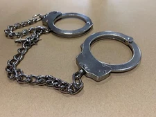 XL LEG ANKLE DOUBLE LOCKING SOLID STEEL HANDCUFFS 2 GENUINE Police Keys LEGCUFFS