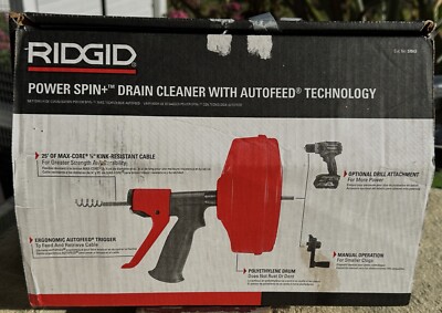 RIDGID POWER SPIN + DRAIN CLEANER WITH AUTOFEED TECHNOLOGY CAT NO. 57043