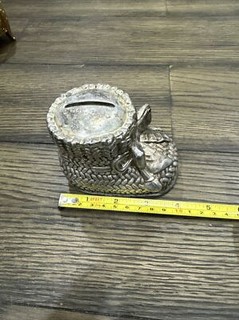 Leonard Silverplate Coin Bank Shoe Xmas