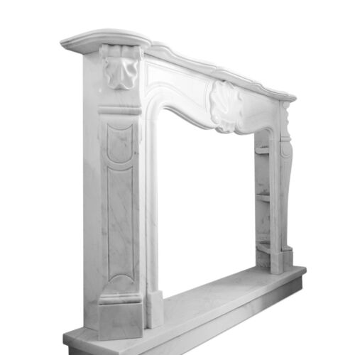 Frame for Fireplace IN Marble Carrara Decoration Classic Louis XVI L.150 - Picture 1 of 4