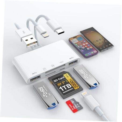 SD Card Reader for iPhone iPad, Digital Camera Adapter iPhone ipad PC 5-in-1-image