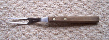 Vintage Craftsman 10.75" Long Wood Handle Meat Carving Turning Fork USA Made