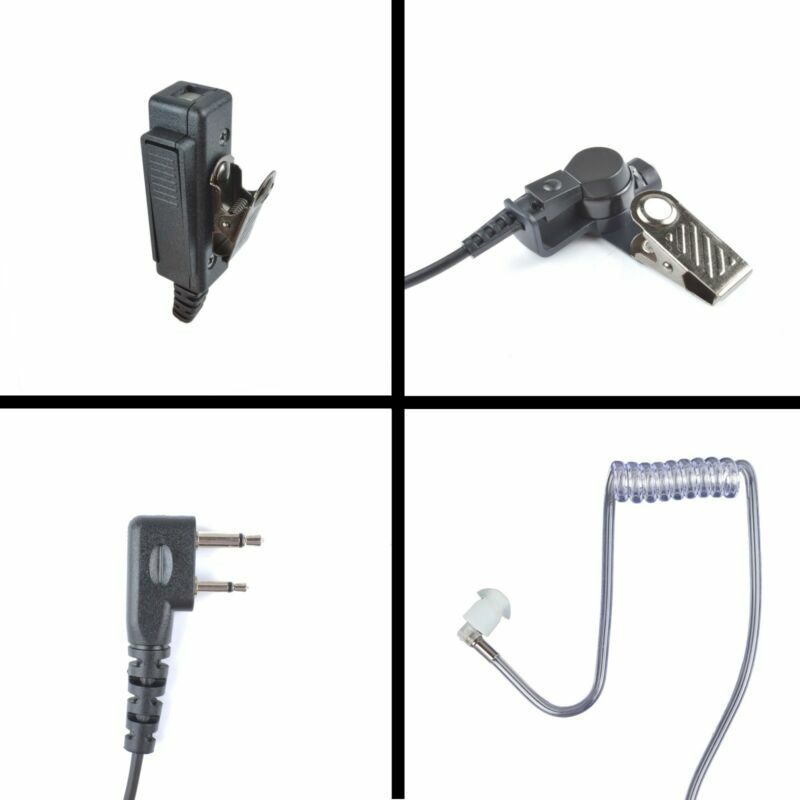 Headset Con Microfono PTT Per Radio Icom IC-F Series - Auricolare Discreto, Cavo Trasparente, Per Sicurezza E Lavoro