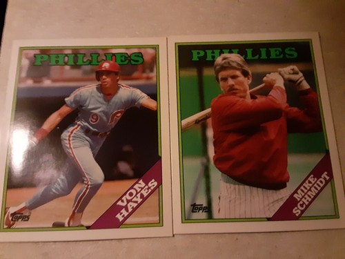1988 TOPPS DUO TAN FOLDER Philadelphia PHILLIES Mike Schmidt & Von Hayes |  eBay