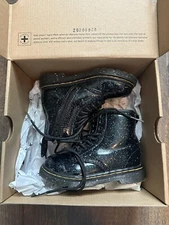 Dr. Martens 1460 T Toddler Size 8 Cosmic Glitter Classic Side Zip Boots