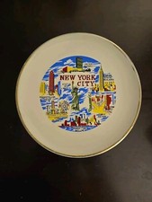 Small Vintage Souvenir Plate NEW YORK CITY  Coney Island, Rockefeller Plaza...
