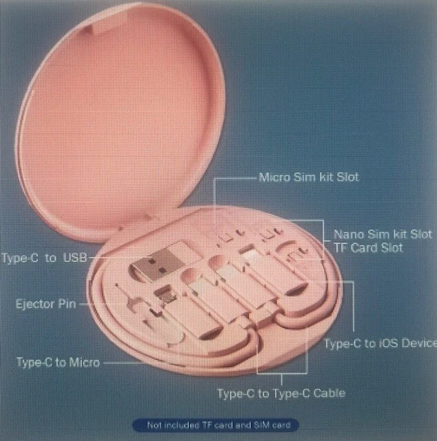 60W FastCharging Phone Cable Kit Multi Type-C To USB C To Micro USB To Lighting - Image 3 of 4