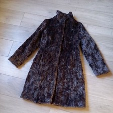 Principles Grey Textured Faux Fur Coat Pockets Evening Prom Vintage Style Uk10