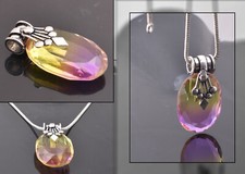 925 Sterling Silver Ametrine stone Handmade Pendant Valentine's Day Her Gift PS