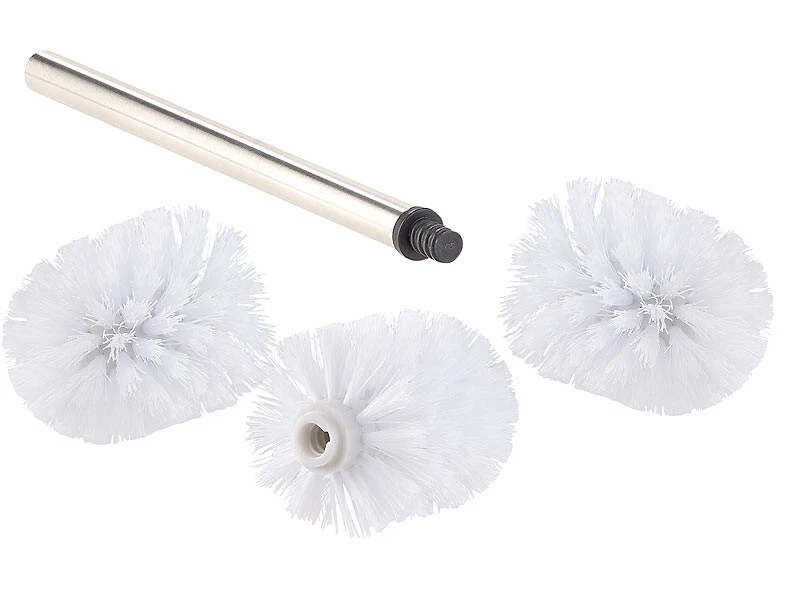 Brosse WC en acier inoxydable avec têtes de rechange Ø 8 cm - Blanc - BadeStern - Photo 2/2