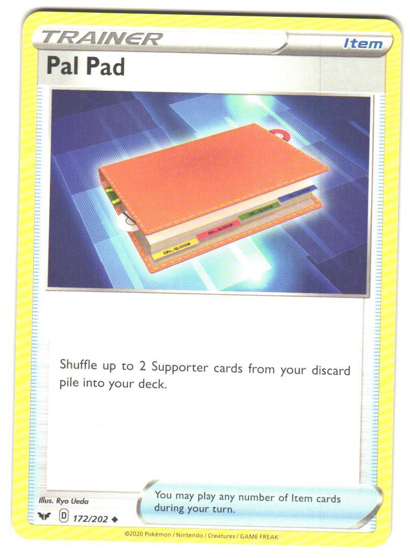 Pokemon SWSH01: Sword & Shield Base Set Pal Pad #172/202 Uncommon