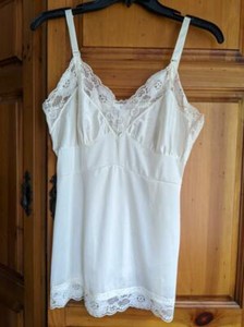 VINCENT Lingerie Off-White with Lace Trim Camisole Top Bra Size 34 New