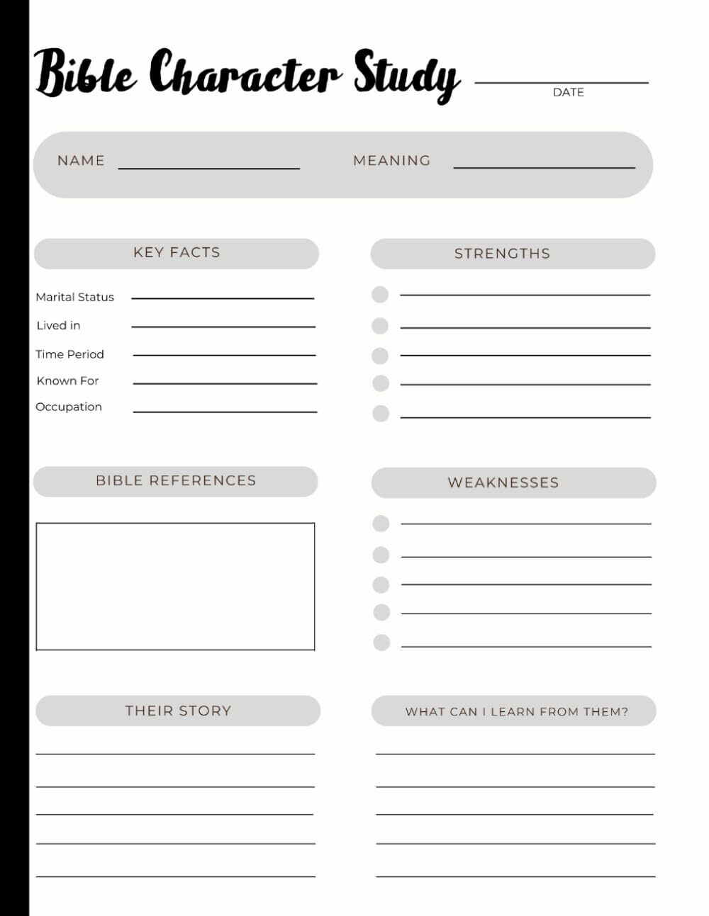 Bible Character Study Journal Workbook for Exploring Key Biblical Figures