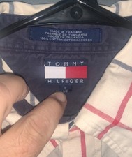 Vintage Tommy Hilfiger Sz Large Striped Button Down 1990  s Y2K Crest Nerd Preppy