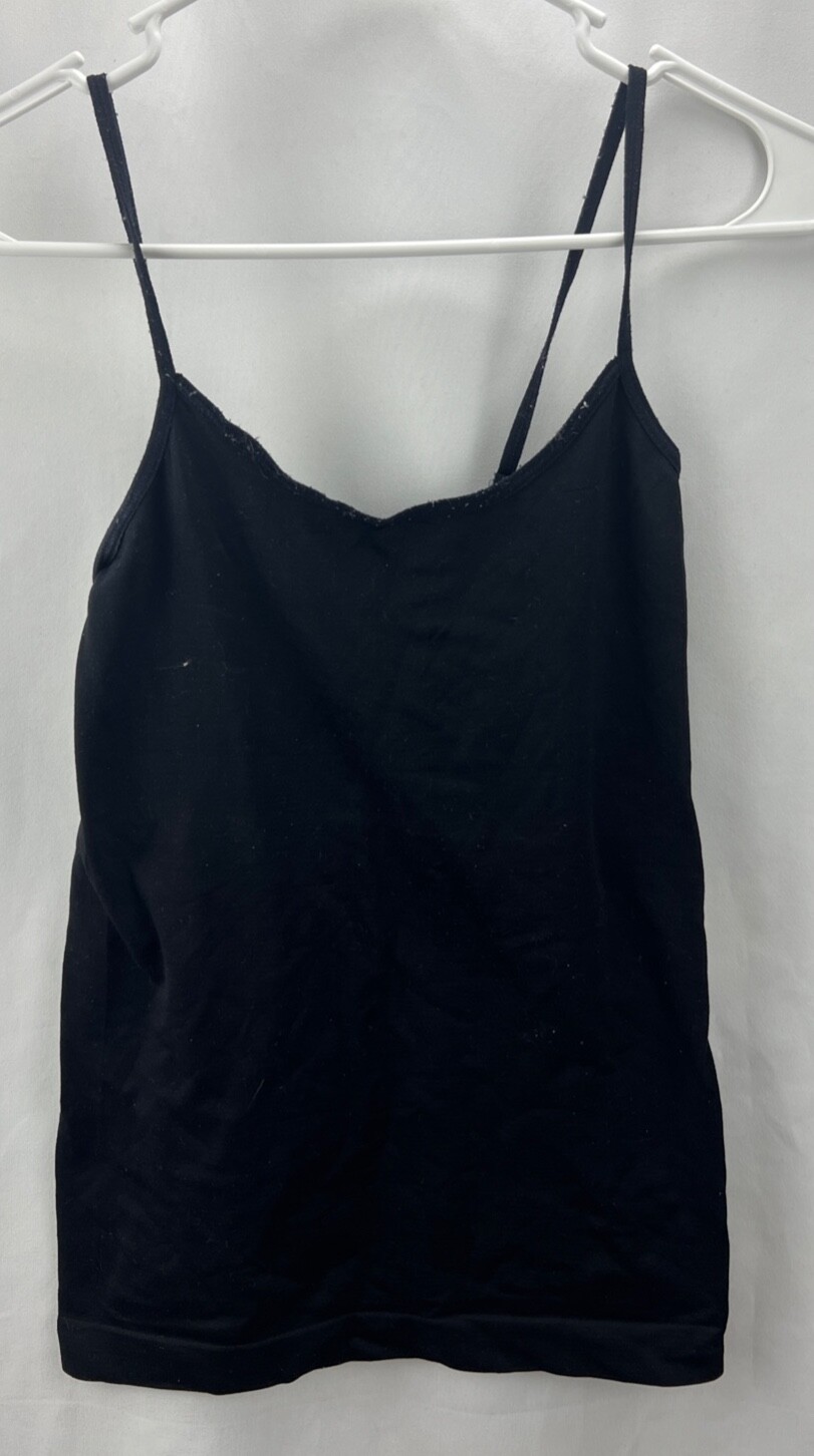 TANK TOP BLACK SUPER STRETCHY EXTRA SLIM FIT WOMEN'S SIZE:S SPANDEX TOP-image