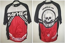 Nashbar Wheels Of Mayhem Cycling Club Race Jersey 3 Pockets 3/4 Zip Skull Design