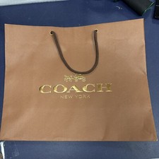 Coach New York Brown Shopping Bag around 16 x 13 x 6.5 Inches Paper
