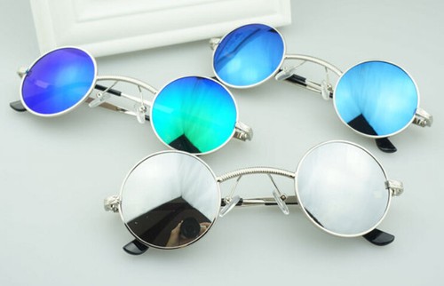 Vintage Small Round Sunglasses Metal Full Rim Outdoor Retro Glasses - Picture 4 of 16