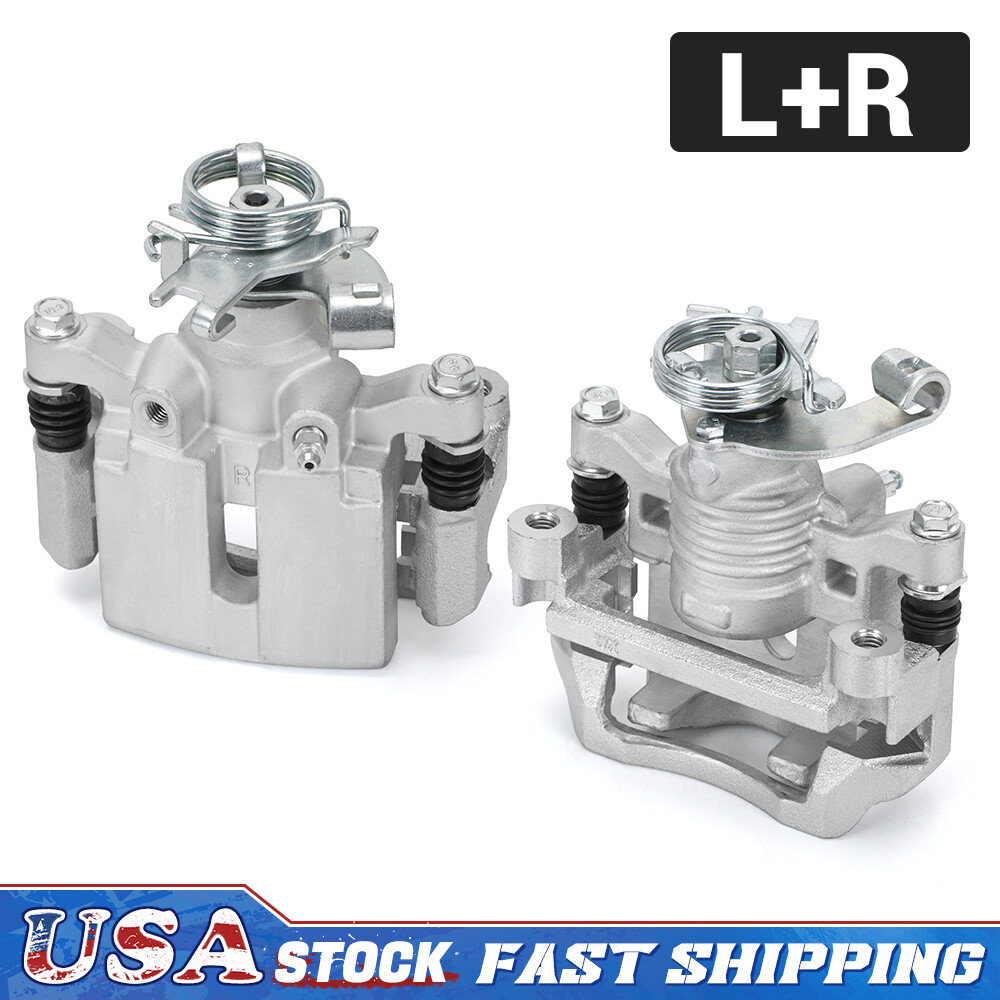 2x Rear Brake Calipers for Chevy Malibu HHR Pontiac G5 G6 Saturn Aura w/ Bracket