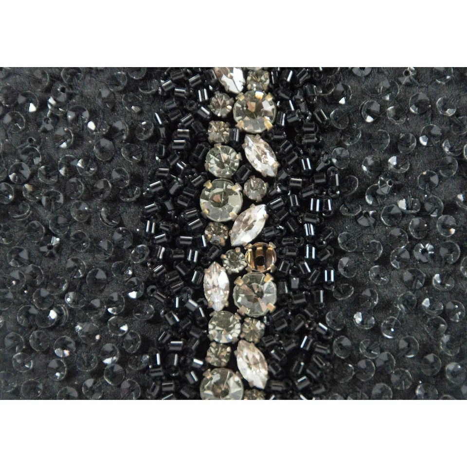 Salvatore Ferragamo Kameron Black Silver Framed Beaded Jewel Clutch Bag $2590 - Image 4 of 4