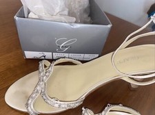 GRACE "LINDSEY" WEDDING BRIDAL SHOES CANDLELIGHT SILK  US WOMENS SIZE 8.5 B