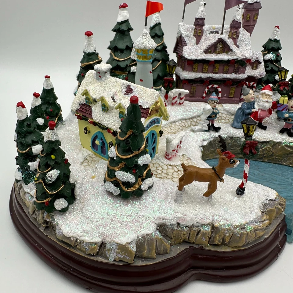 Hawthorn Village Rudolphs Christmas Cove Red Nosed Reindeer Sculpture As Is - Image 2 of 4