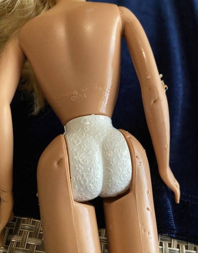 Barbie 1966 (1988) Mattel China ~ Blonde Blue Eye Pink Earng ~ Wear/DAMAGED #62 - Picture 5 of 6