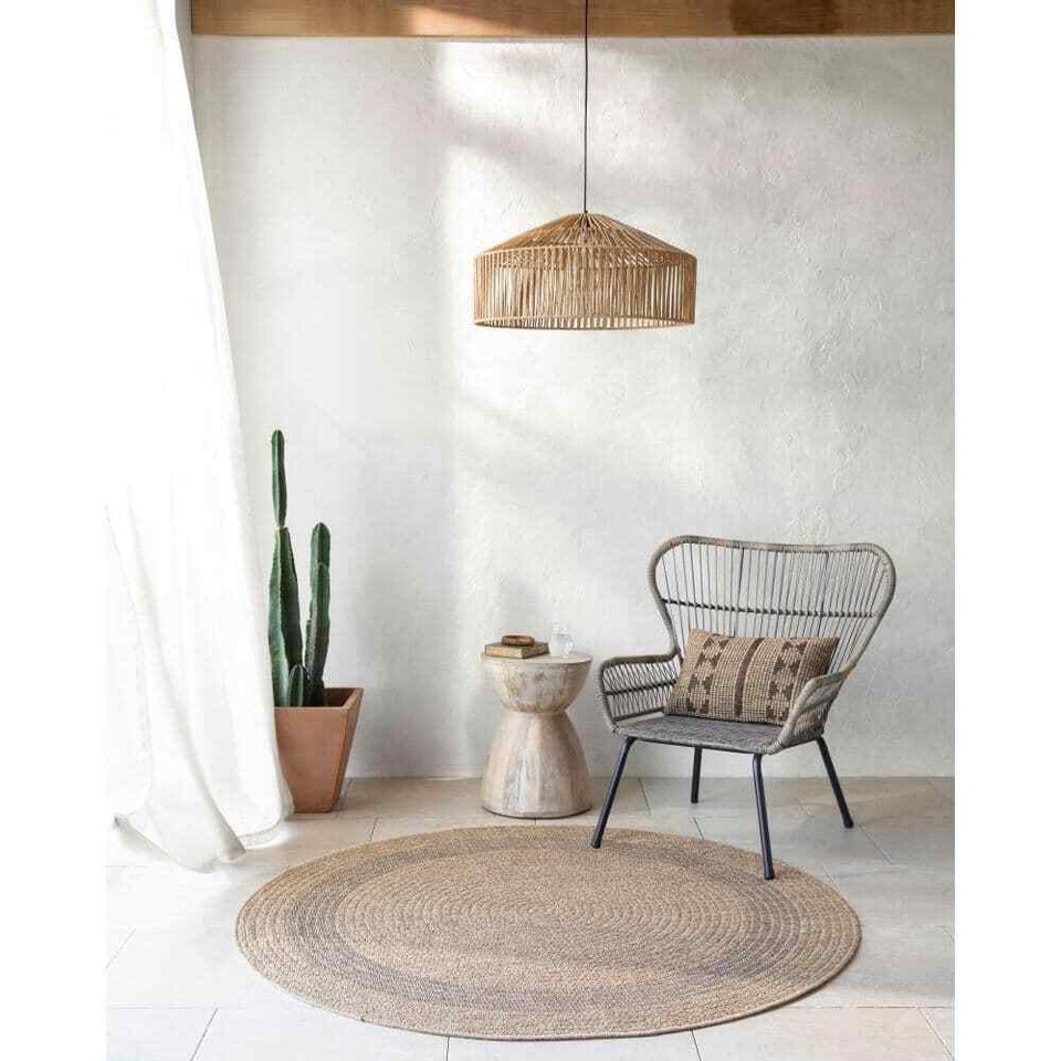 Encore Tan/Charocal 3' Round ft. Border Indoor/Outdoor Area Rug eBay