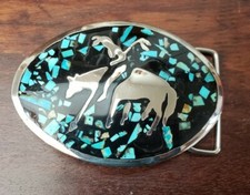 Southwest Native American Indian Turquoise Belt Buckle