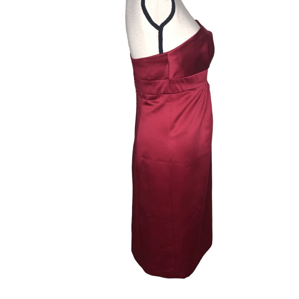Alfred Angelo Wine Red Satin Strapless Occasion /Bridesmaid Dress - Image 3 of 4