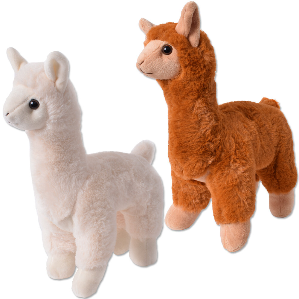 Kremstal Alpaka Stofftier - Flauschiges Kuscheltier 22cm Braun