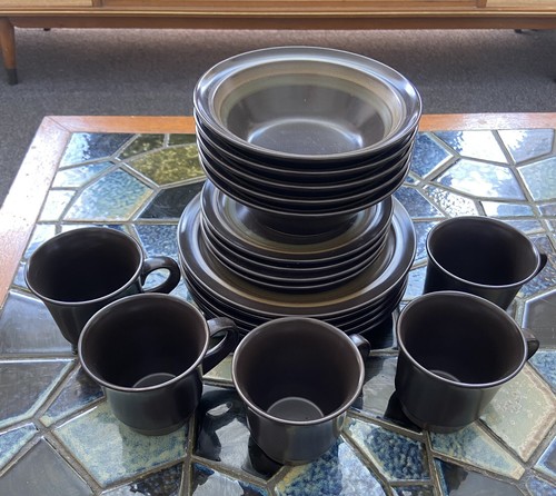 NORITAKE PRIMASTONE Genuine Stoneware “TERRAIN” 19 Piece Vintage Dinner Set - Picture 17 of 17