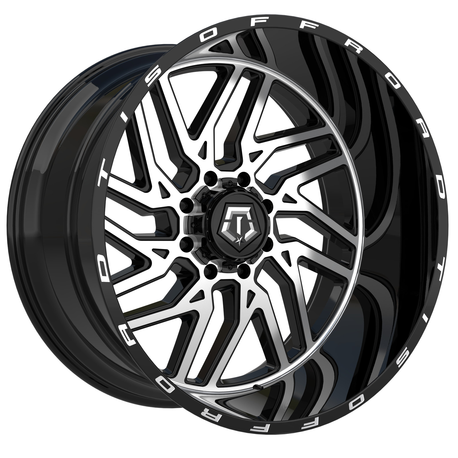 TIS Offroad 544MB 20X10 -25 6X135/6X139.7 Gloss Black With Machined Face