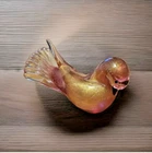 397 Formia Vetri Pink Gold Flecking Vtg Art Glass Murano Sommerso Bird