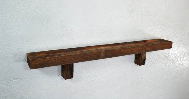 Reclaimed Wood Wall Shelf Rustic Barnwood Style 30x3 25 Brown And