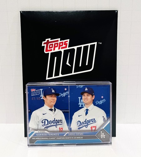BLUE PARALLEL #43/49 Yoshinobu Yamamoto Shohei Ohtani 2023 Topps Now Dodgers - 第 1/2 張圖片