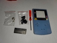 Clear Ice Blue Full Housing Case Shell for Gameboy Color W/Pokemon Screen S39