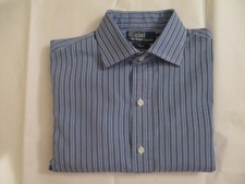 POLO RALPH LAUREN REGENT Long Sleeve Men's Shirt Blue Stripe 16 neck