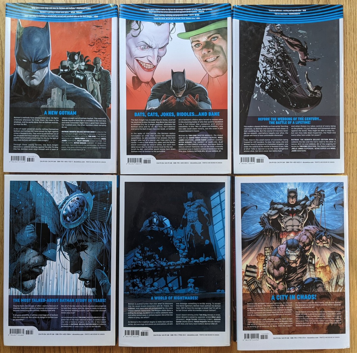Batman: The Deluxe Edition Books 1 2 3 4 5 6 1-6 Lot HC Tom King