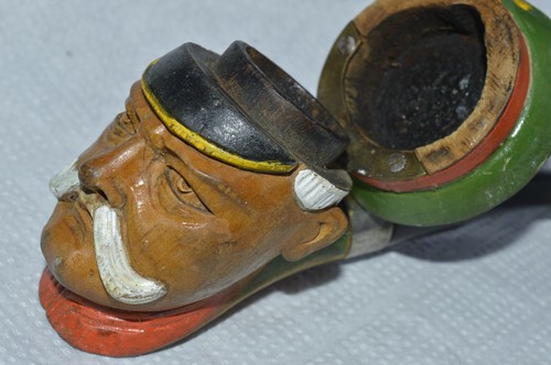 Pipa da fumo antica vintage rara fatta a mano TABACCO SIGARETTA old man souvenir rustica - Foto 14 di 22