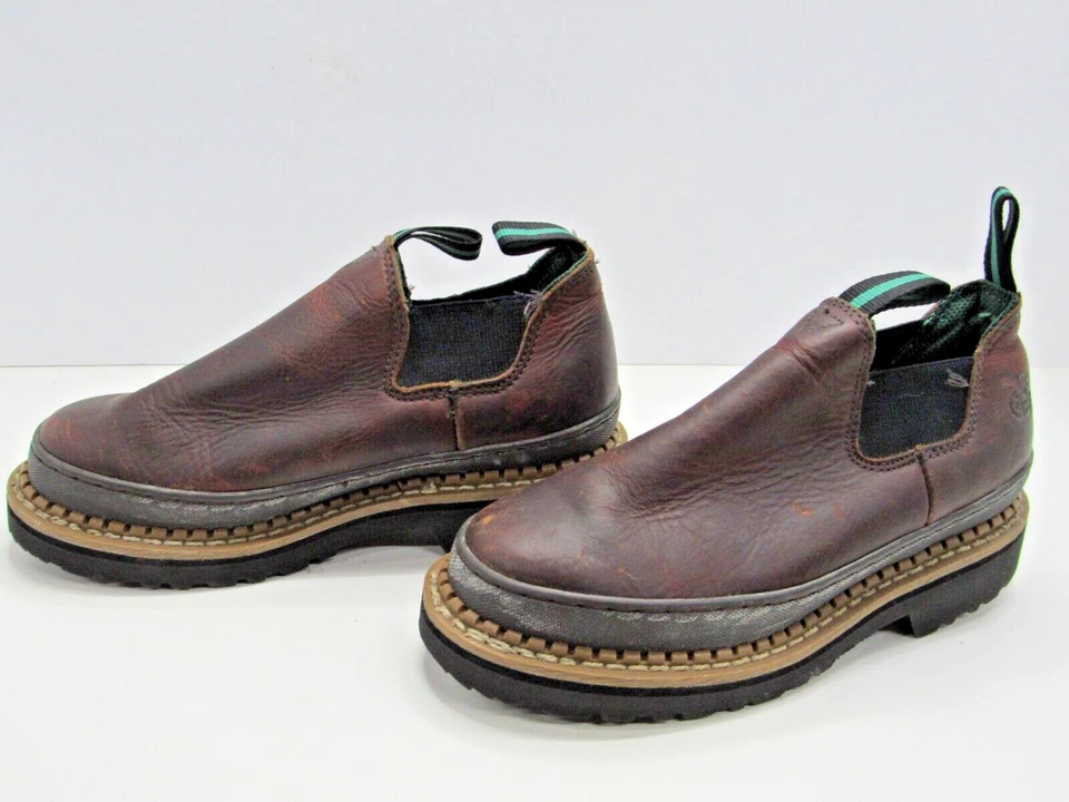 Zapatos Georgia Boot Giant Romeo GR362 para mujer 6 W cuero marrón trabajo sin cordones #EO Foto 3 de 4