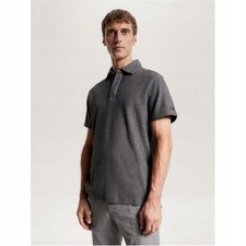 MENS TOMMY HILFIGER GREY HEATHER HONEYCOMB POLO SHIRT MEDIUM BRAND NEW C/W TAGS