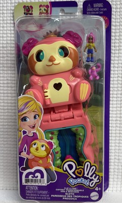 Polly Pocket Flip & Find Pink Sloth Compact Playset Age 4+ Mattel