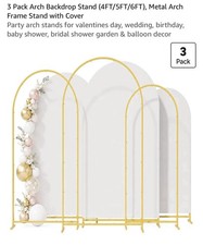 NEW 3 Pack Wedding, Party Arch Backdrop Stand 4  -5  -6  Peach Fabric Included