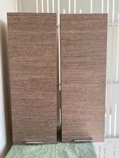 Coppia di Mobiletti Colonna Bagno Sospesi - Effetto Legno Rovere Wengè Moderni