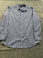 Men's XXL Banana Republic Non Iron Standard Fit Plaid Long Sleeve Shirt blue