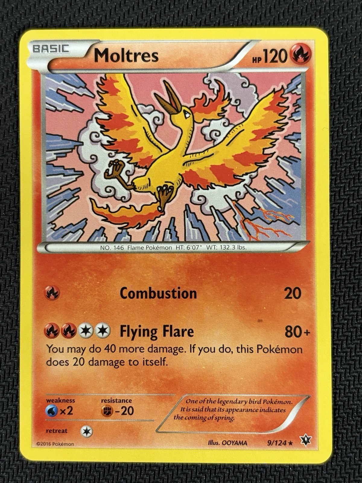 Moltres 9/124 XY - Fates Collide Non Holo Rare LP Pokemon Card -